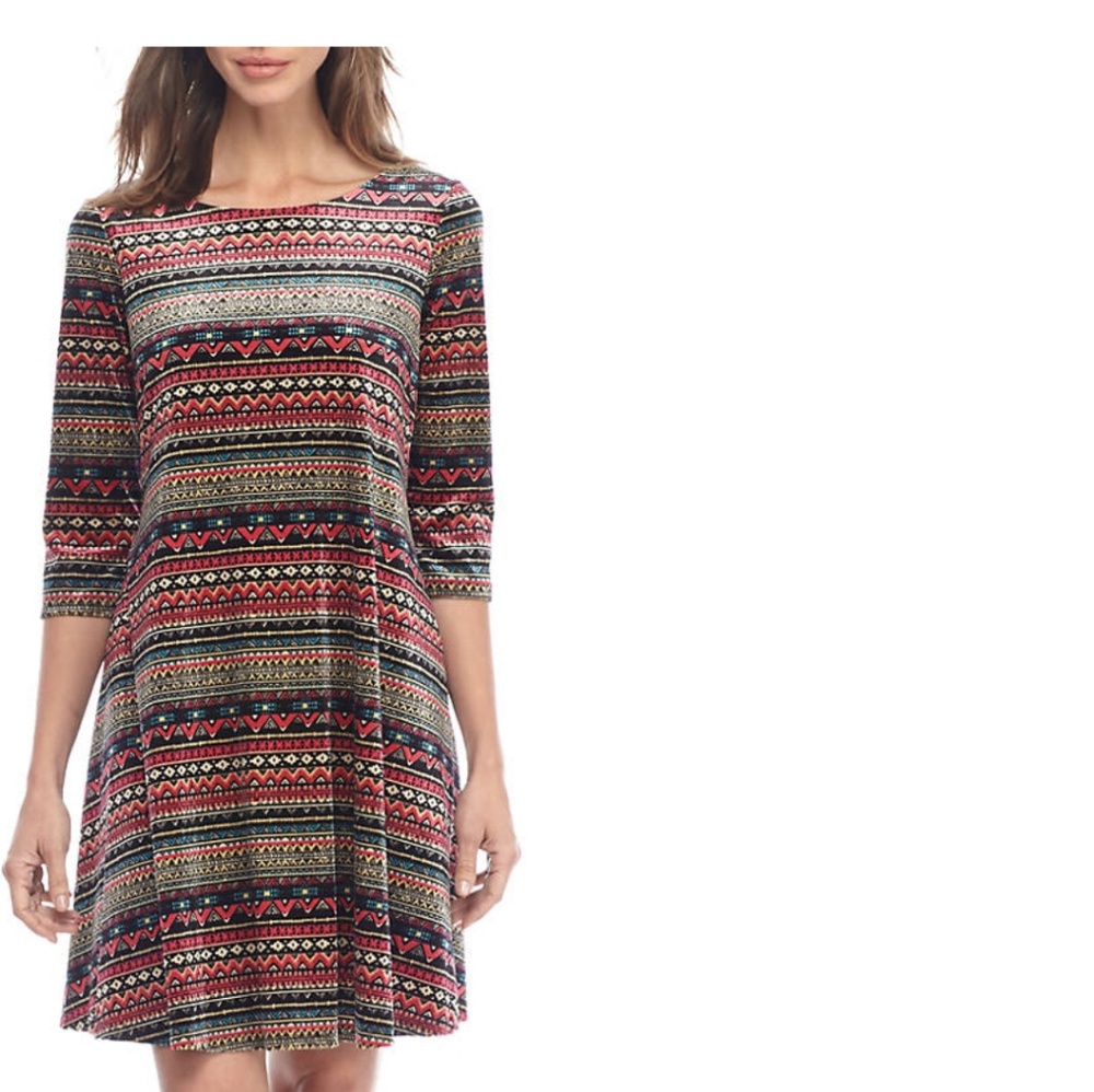 ROBBIE BEE DRESS MULTICOLOR DESIGN keyhole closure